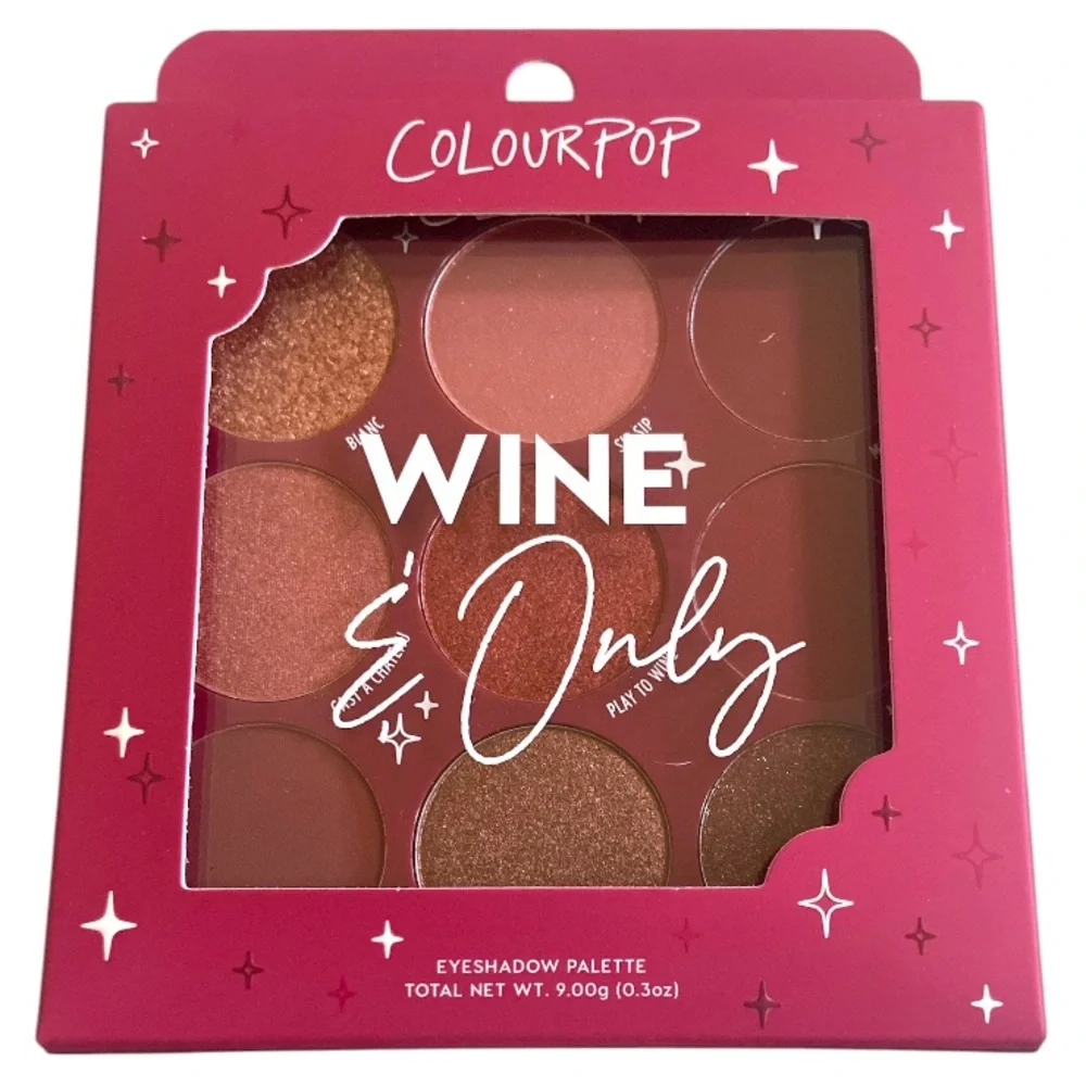 ColourPop Wine & Only Eyeshadow Palette 9 Deep Wine & Burgundy Eye Colors NIB